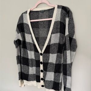 Wild Fable Plaid Black and White Cardigan -XS